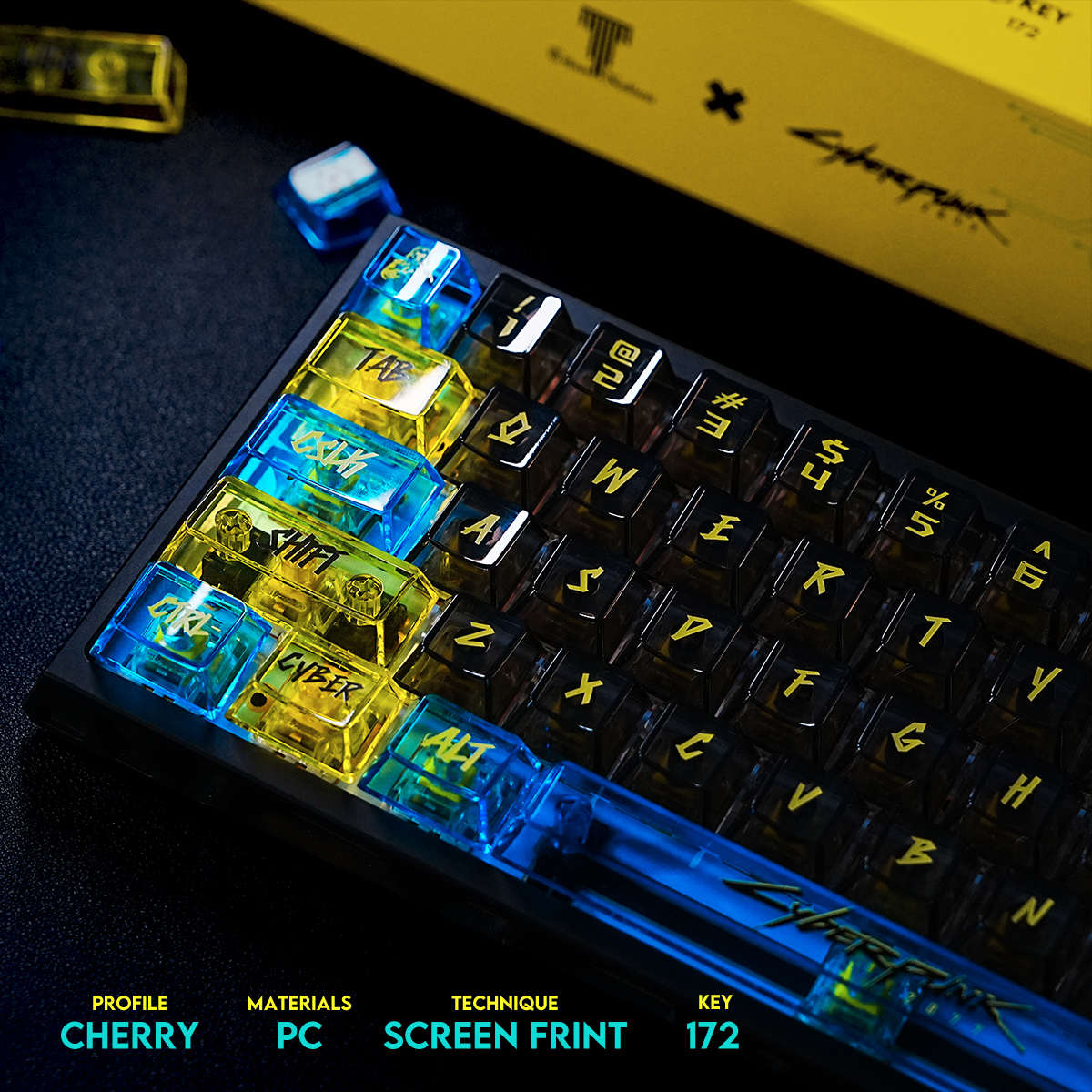 朋克172帽透光高度套原厂泰坦键主题赛博cyberpunk国度全大全pc键