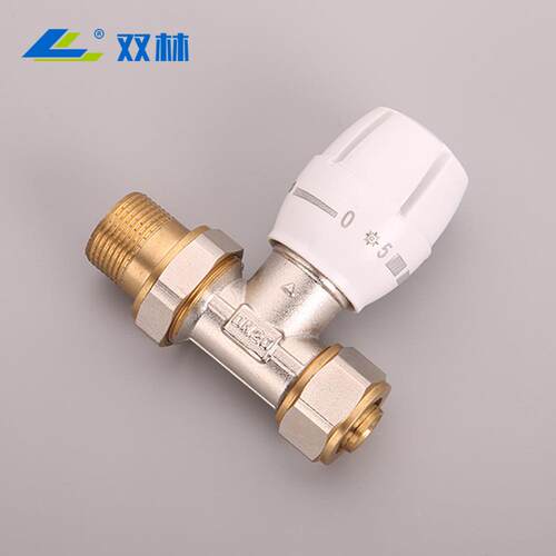 林阀门卡套直式手SL-5020动恒温控制阀双手动式水地暖调节阀温控