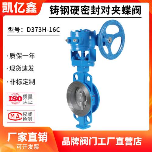 涡轮铸钢硬密封对夹式蝶阀D373H-10/16C厂家直销DN6580100200