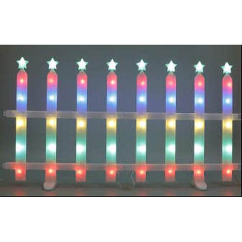 圣诞节太阳能氛围栅栏户外草坪布庭院灯灯装饰园围栏彩灯幻彩灯花