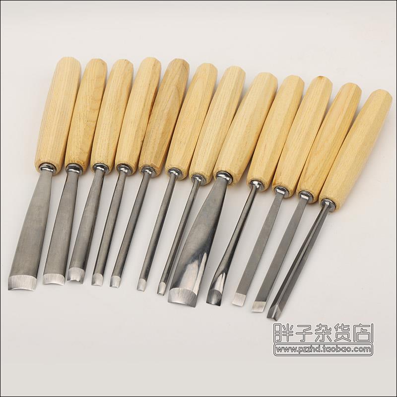 SeaboteK木工雕刻刀凿雕花凿挖勺刀挖盘木雕刀12件套胖子杂货店