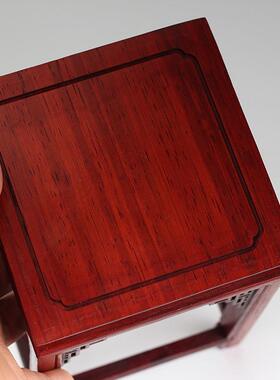 微型桌面盆景花架花梨木奇石摆件花瓶肉肉底座多肉植物小花架包邮