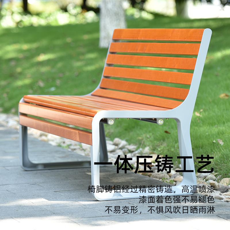 户外公园长椅子实木塑木靠背椅防腐户外小区广场庭院简约休闲椅