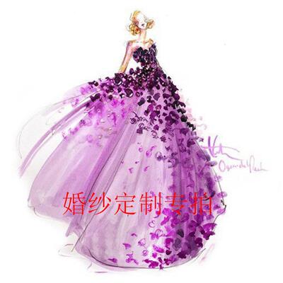 跨境婚纱礼服供货指定尺寸颜色女装婚纱私人主持人宴会演出礼服