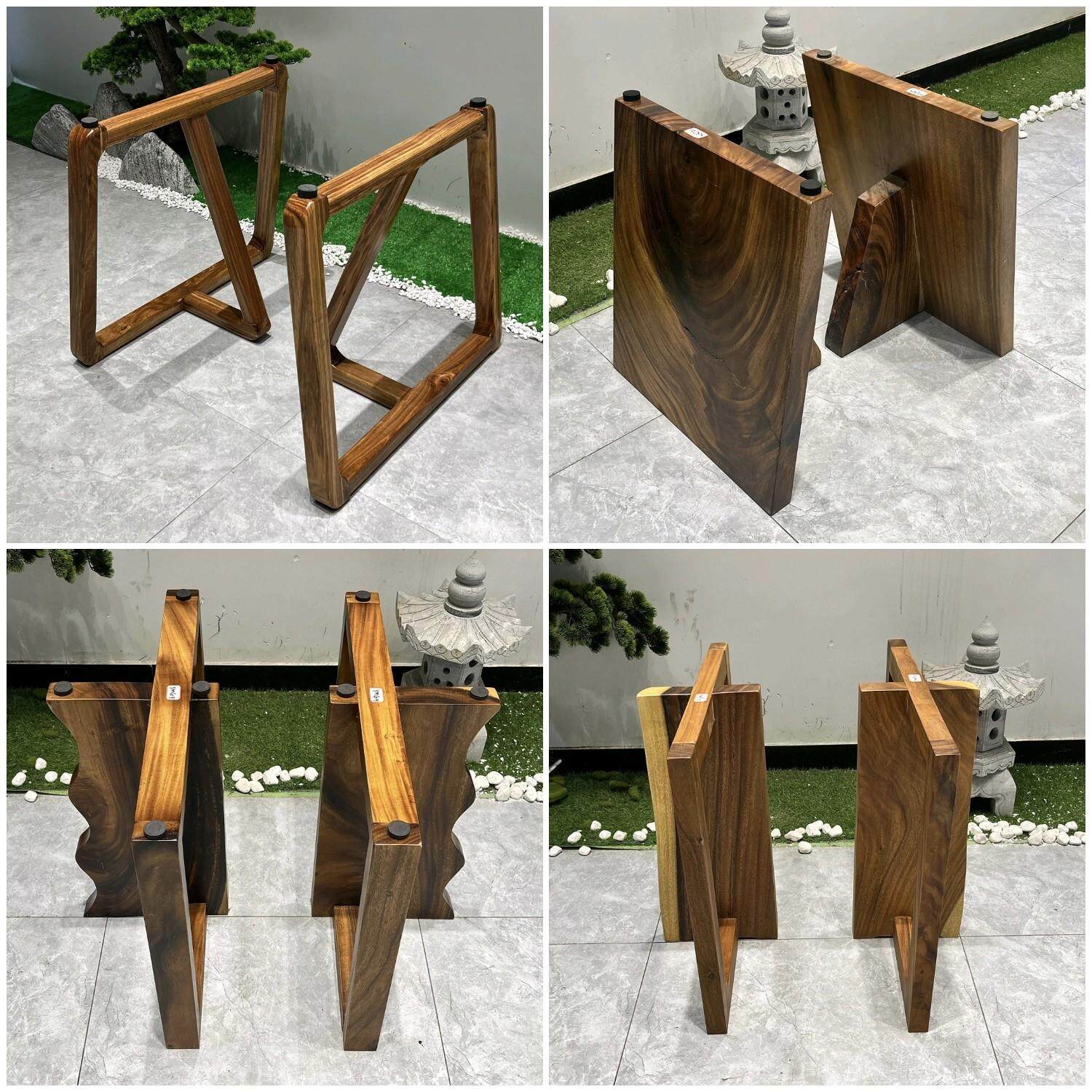 实木支架胡桃木茶桌茶几桌子脚大板茶台桌脚纯料原木三角架餐桌腿