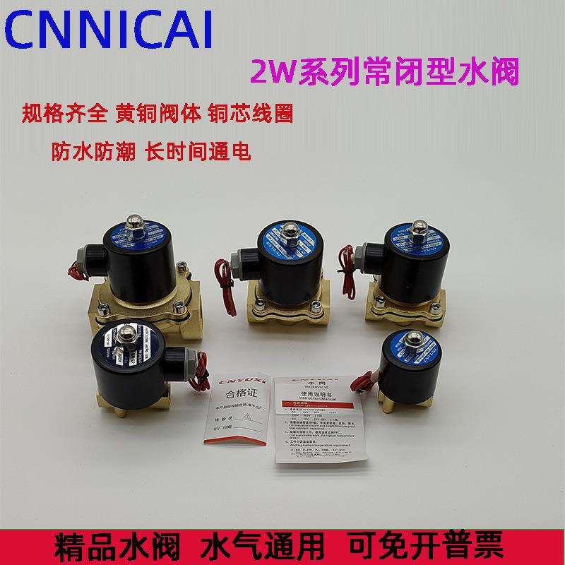 全铜2W常闭2分24V电磁阀4分水阀开关220V排水进水控制器6分DN 1寸