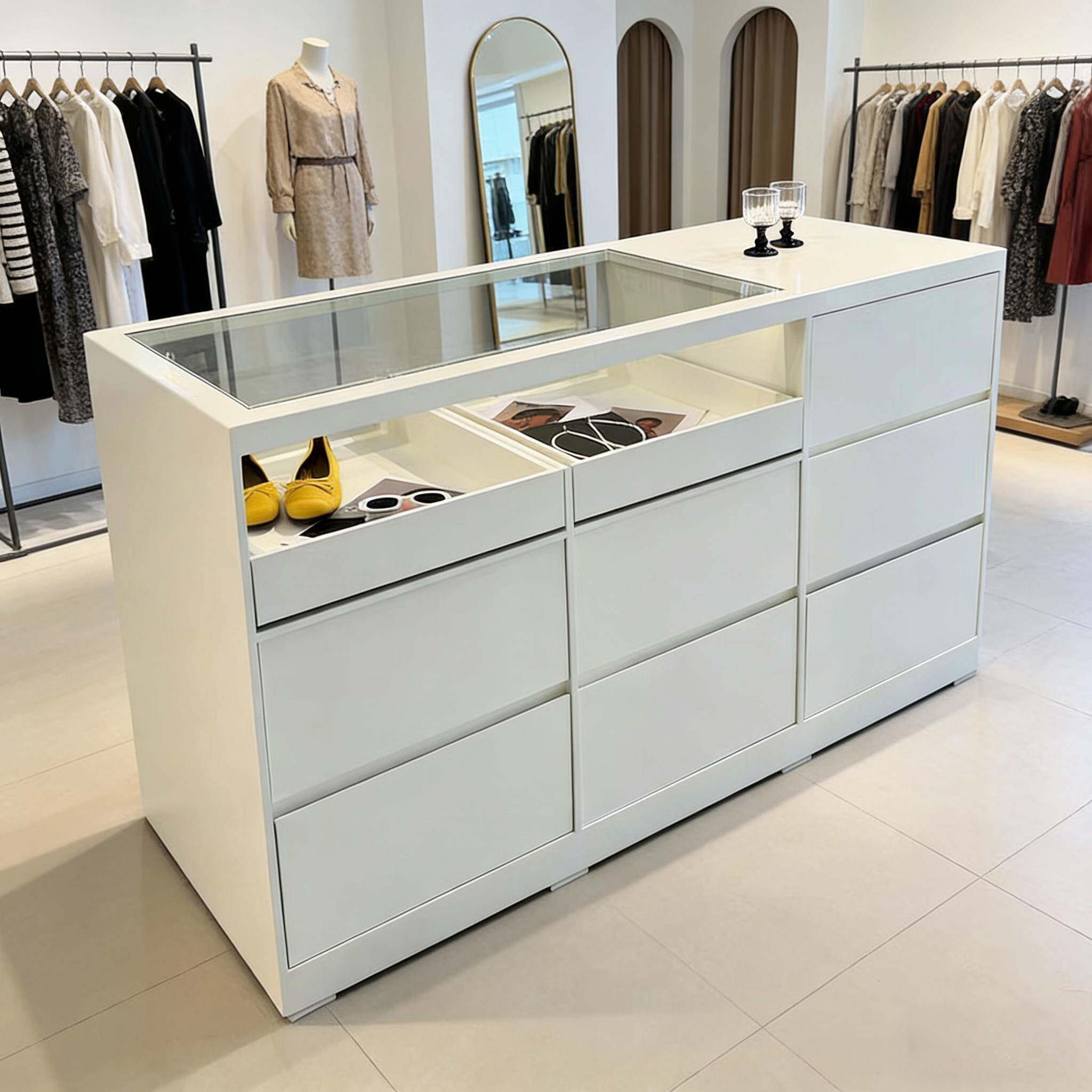 服装店收银台轻奢高级感美容院吧台网红女装店中岛展示台流水台