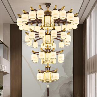 新中式 复古卧室书房灯具 客厅主灯宋代美学全铜吊灯大气餐厅灯中式