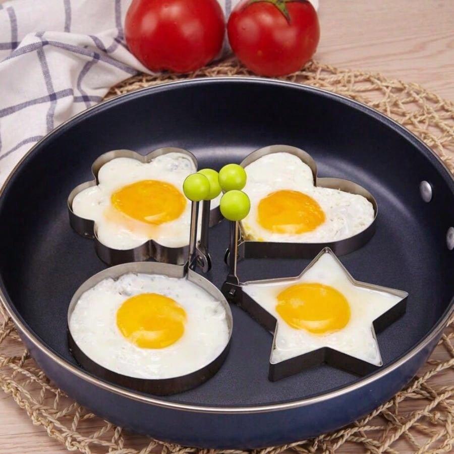 创意不锈钢煎蛋器 加厚绿色心形煎蛋圈 黑色煎饼模具煎鸡蛋成型器