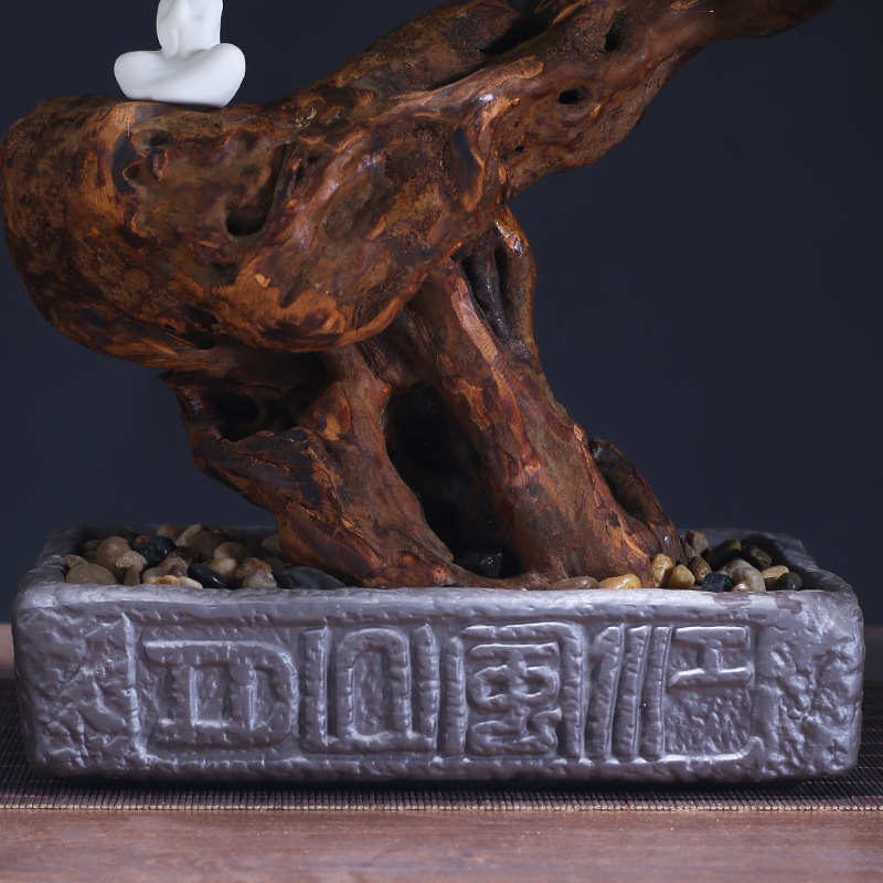 新中式仿真迎客松客厅摆件桌面绿植假树盆景玄关罗汉松软装假松树