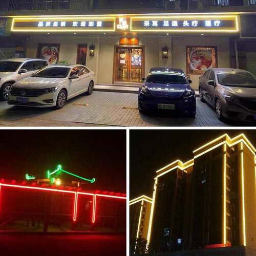 户外led灯带防水工程亮化外墙屋檐圆形霓虹线性灯条室外广告超亮