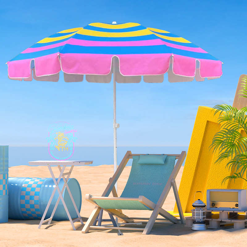 条纹户外太阳伞定造logo商场场景装饰摆摊活动折叠伞广告遮阳伞厂