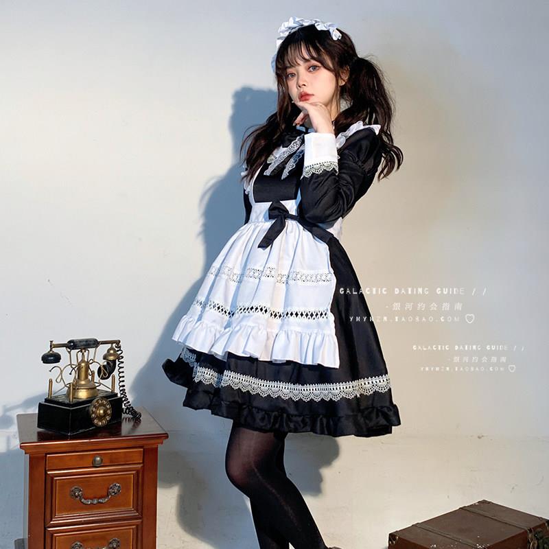 银河约会指南 英式女仆装长袖cos服男仆装Lolita二次元大码连衣裙
