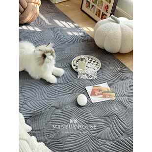 m .生活福利秋冬填充地垫卧室床头地毯家用地垫毛毯可机洗