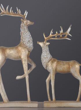 NGN欧式创意古家典奢装华高贵麋鹿摆件居饰品办室桌面摆设软公装