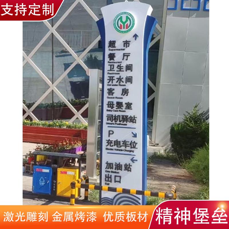 入口精神堡垒广告牌不锈钢发光导向牌大型招牌景区服务区导视室外