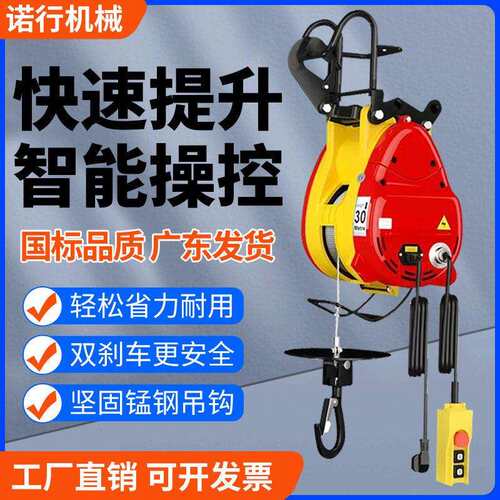 小金刚电动吊车220v小型吊机家用升降遥控卷扬机可携式空调吊机