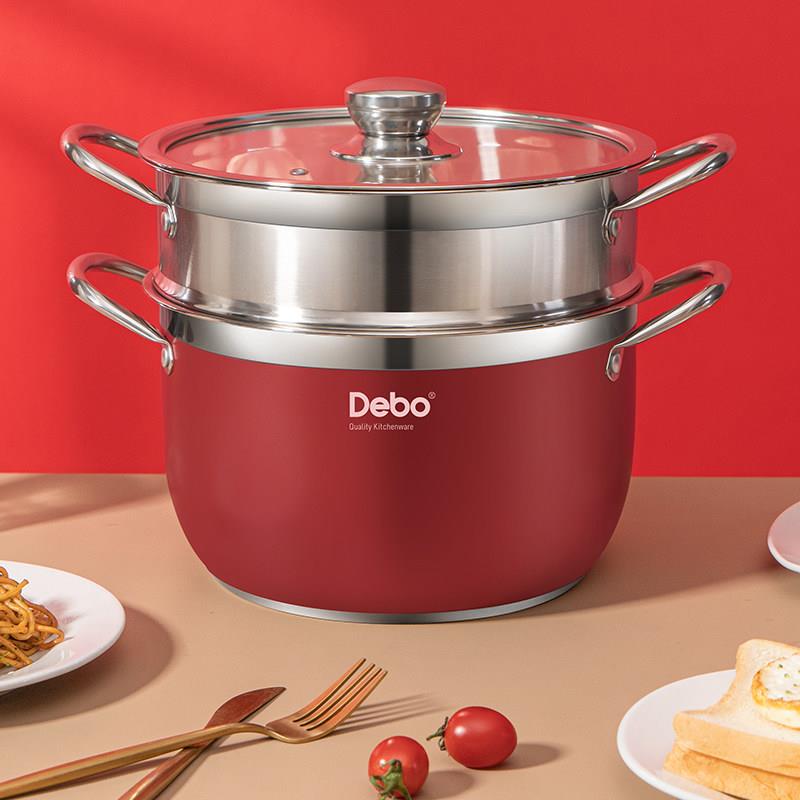 Debo德铂高颜值不锈钢多层蒸锅汤锅多用锅