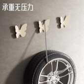 全铜奶油白蝴蝶挂钩别墅家居创意衣帽钩门后装 饰钩免打孔玄关墙上