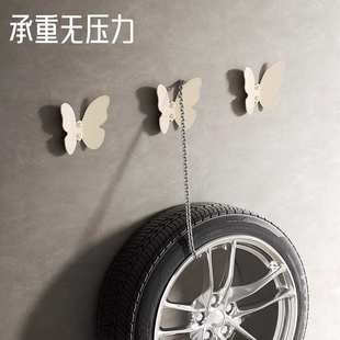 饰钩免打孔玄关墙上 全铜奶油白蝴蝶挂钩别墅家居创意衣帽钩门后装