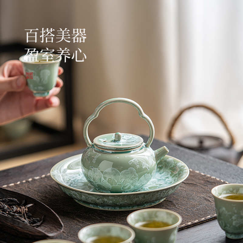 玩物尚置结晶釉茶壶一人用单壶高颜值泡茶家用中式大容量陶瓷茶具