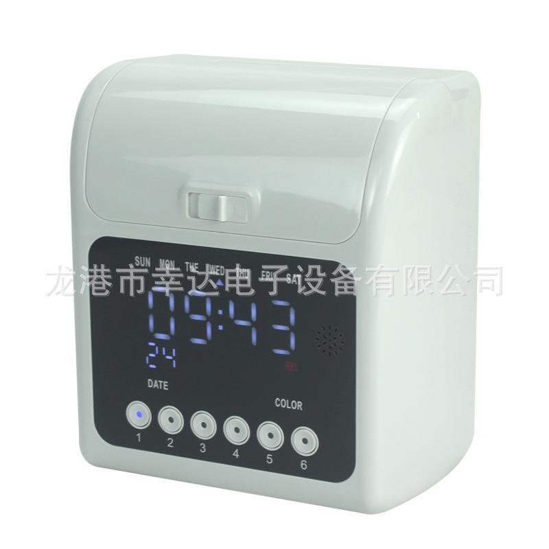 打卡钟内置音乐响铃密码解锁黑红双色打卡158L考勤机上下班打卡用