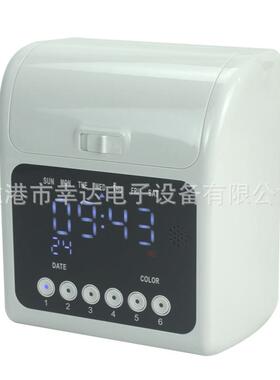 打卡钟内置音乐响铃密码解锁黑红双色打卡158L考勤机上下班打卡用