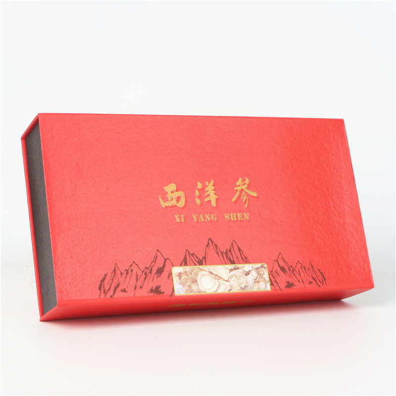 新款西洋参片包装盒空盒子花旗参6支玻璃管纸盒礼品盒120克装定制