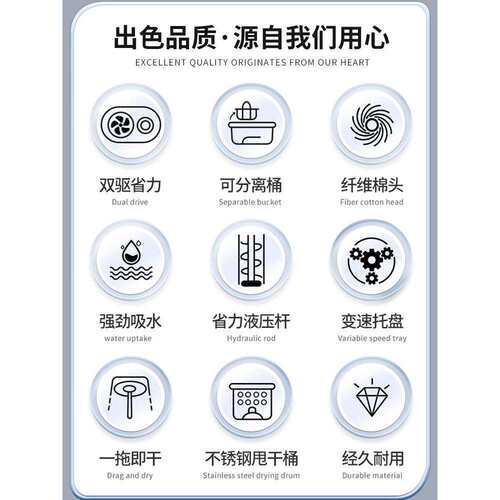 德国2025新款旋转拖把家用免手洗一拖净懒人墩布自动甩干拖地神器