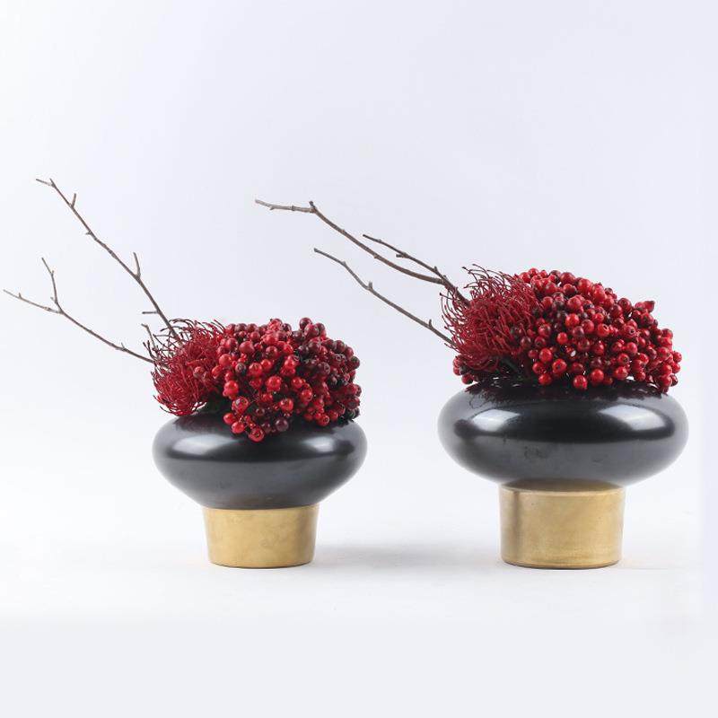 新中式仿真花艺盆栽盆景绿植摆件售楼处洽谈桌餐桌家居假花装饰品