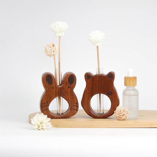 简约实木藤条香薰家居摆件客厅餐厅无火香薰节日木质工艺创意礼品