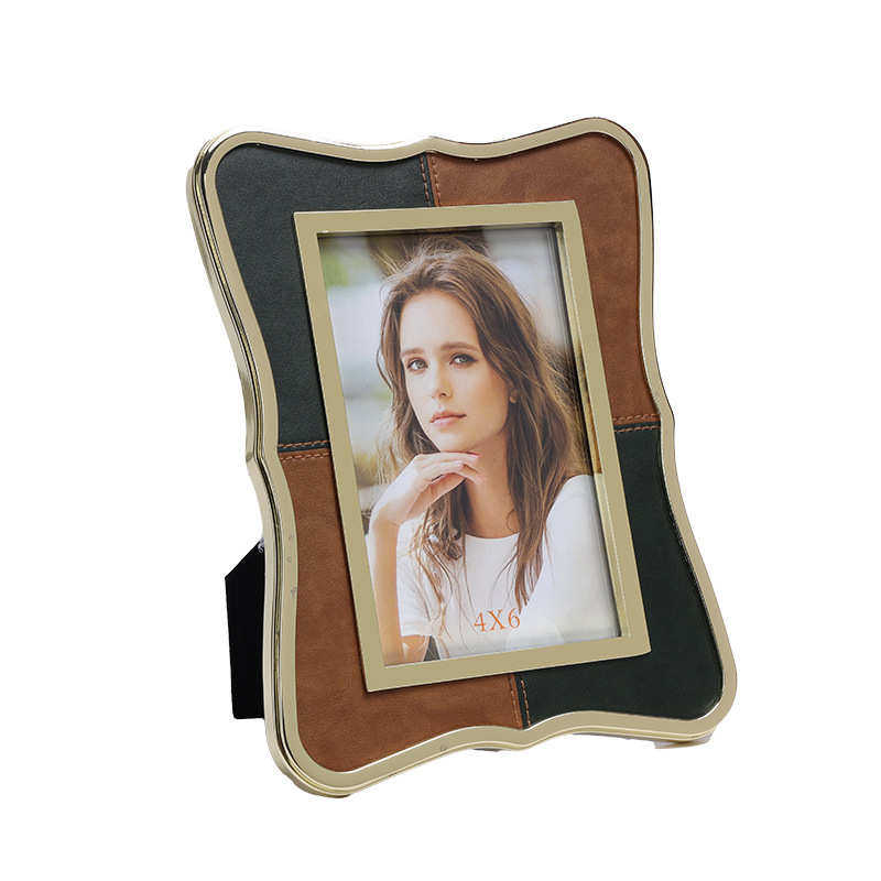 时尚欧式皮革镶金属相框摆台，家庭摆件装饰相框,家居饰品,相框/画框,淘宝优惠券,粉丝福利购,淘宝优惠卷