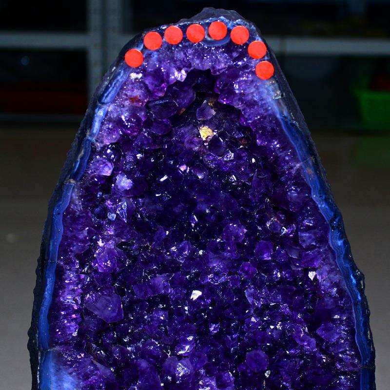 矿宝 天然紫水晶洞摆件 紫晶洞 玛瑙洞水晶洞 紫色原石钱袋子