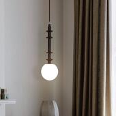 599法式 复古小吊灯客厅头镜线前灯带拉开关 壁中古灯卧室床灯美式