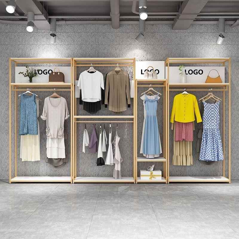 【尘置物】铁艺衣架杆服防装店男示女货挂架展架落地ZFF式中岛架
