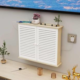 实木wifi路由器放置架光猫机上盒收纳多媒体集线弱电箱遮挡置物架