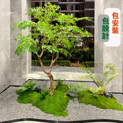 仿真绿植鸡爪槭假枫树造景橱窗商场茶室仿生植物装饰景观摆件套装