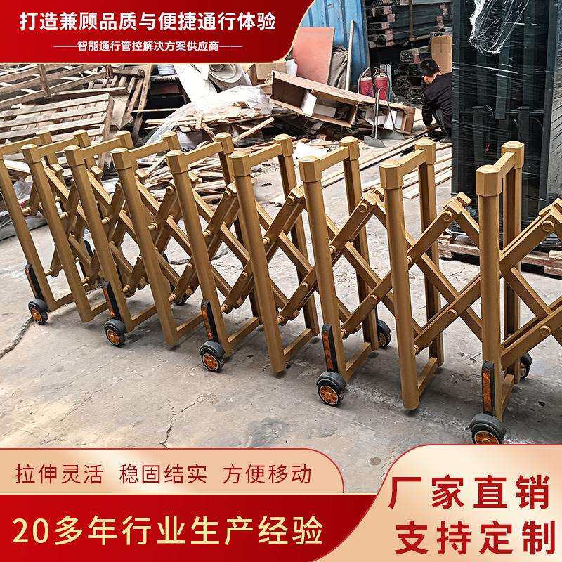 铝合金手动伸缩路障移动隔离推拉折叠护栏高速不锈钢收缩围栏厂家