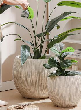 创造性的中世纪风格镁泥花盆大型千年极乐鸟Monstera Nandina竹制