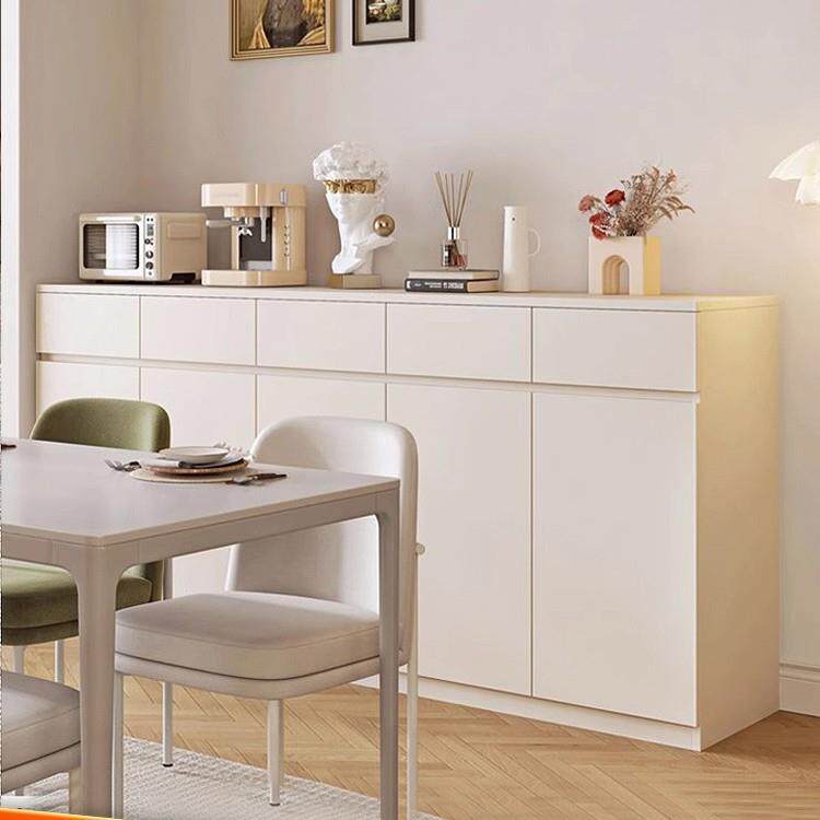 餐边柜现代简约靠墙一体置物柜客厅茶水柜奶油风家用橱柜厨房碗柜
