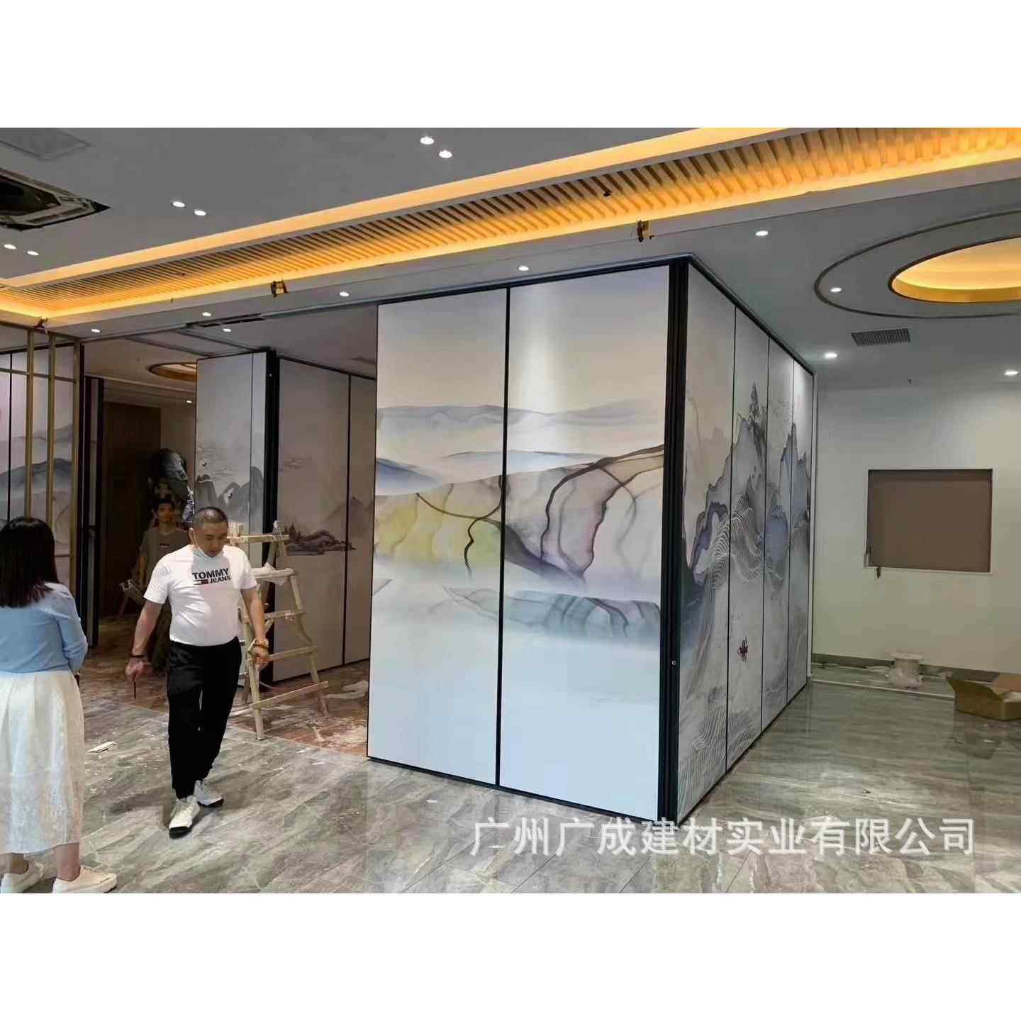 酒店隔断活动隔断墙移动屏风杭州铝合金移动隔板会议室隔间活动板