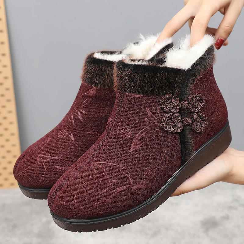 正品冬年季老北京布鞋女加厚保暖羊毛妈棉妈鞋防滑软底中老纯奶奶