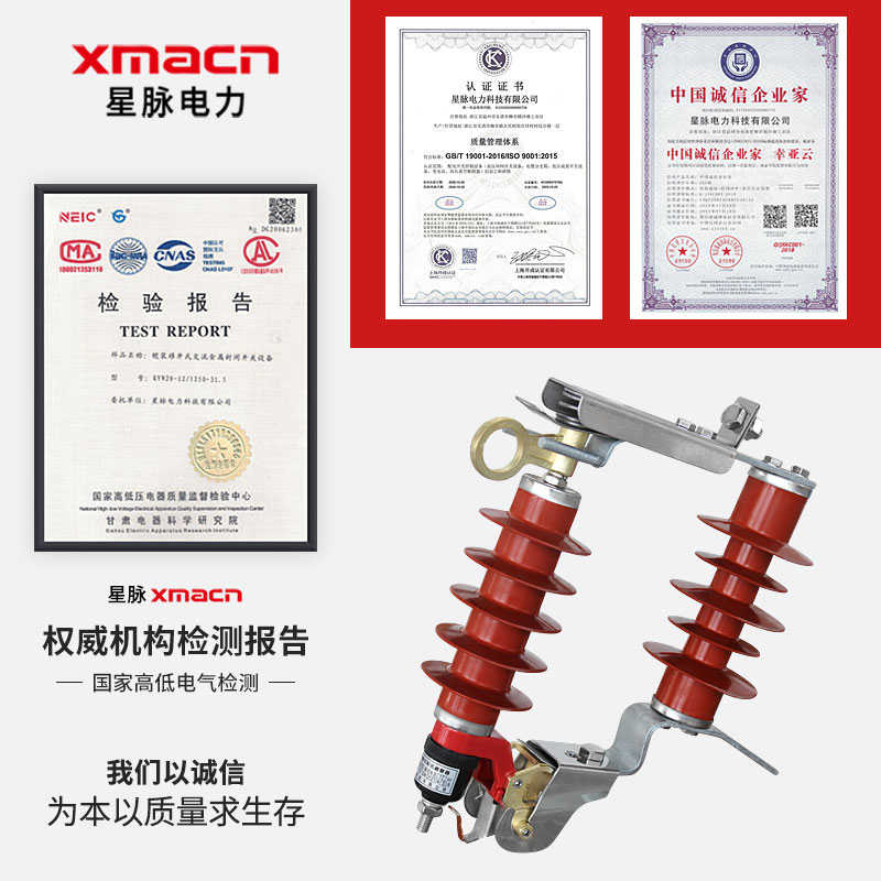 HY5WS-17/50DL-TB 可卸式避雷器10KV-12KV户外跌落式氧化锌避雷器