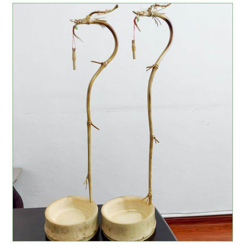 手工竹制龙挂香创意书房酒店香摆件茶台布景倒流香熏装饰龙头香架