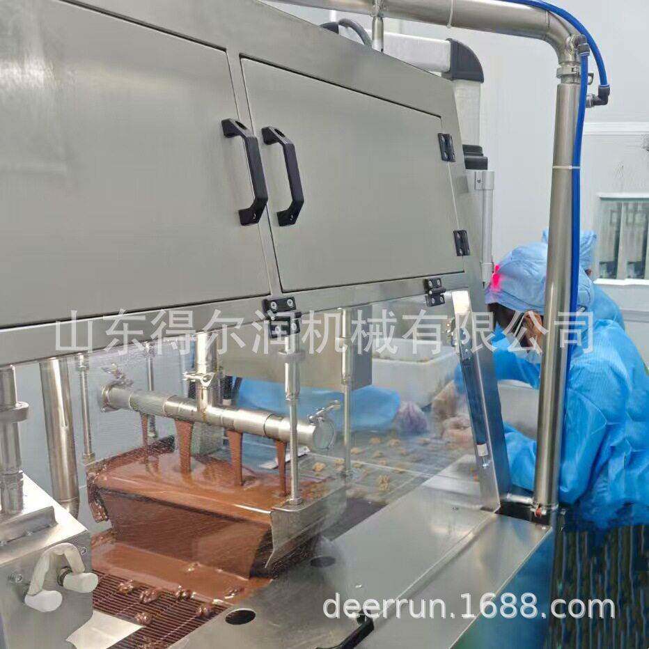 大枣核桃巧克力涂层机 燕麦碎涂层冷却生产线 加热循环保温 现货