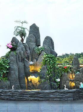 大型室内外假山流水庭院养鱼池喷泉水景落地摆件风水轮山水盆景