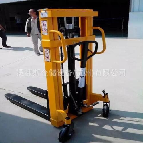 手动堆高车液压叉车升降装卸堆垛车1.5吨手推步行托盘搬运堆高车
