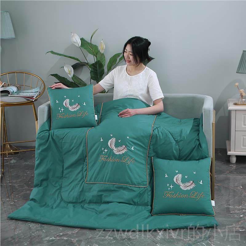 新款棉抱枕被纯子用车载靠垫枕被办公室沙发午睡全棉空头调夏两凉