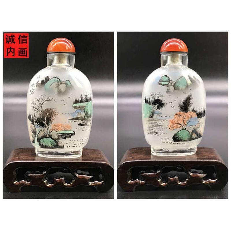 纯手工绘制中国特色内画鼻烟壶生日礼品商务家庭办公室摆件瓶内画
