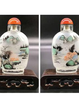纯手工绘制中国特色内画鼻烟壶生日礼品商务家庭办公室摆件瓶内画